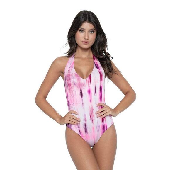 Pily Q PQ Avery Ribbed Halter One Piece in Spell Tie Dye SPE-557P Medium M NEW - Picture 3 of 5